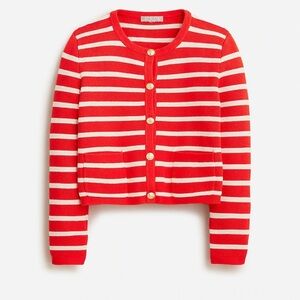 J. Crew Red Emilie Sweater Striped Women's Sweater